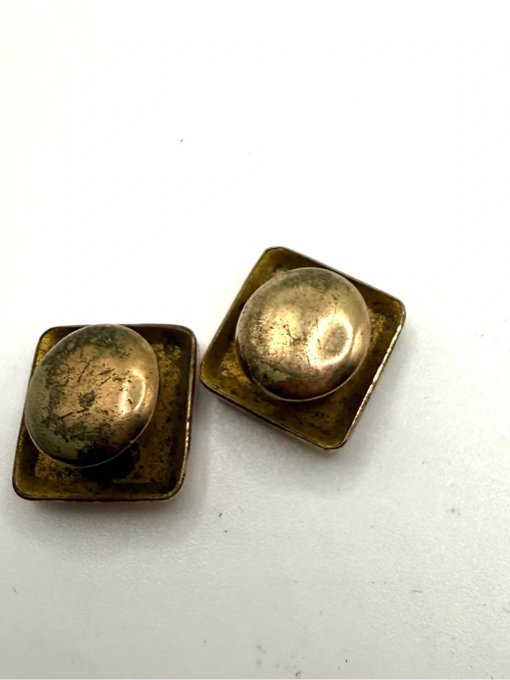Antique Gold  Square Cuff Links Dated 1881